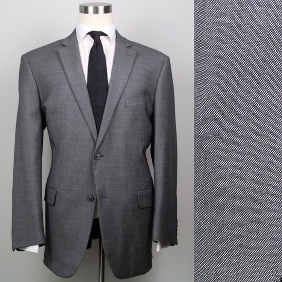 JOS A BANK‎ Men's Suit Blazer Sportscoat Jacket Grey 46L E081234